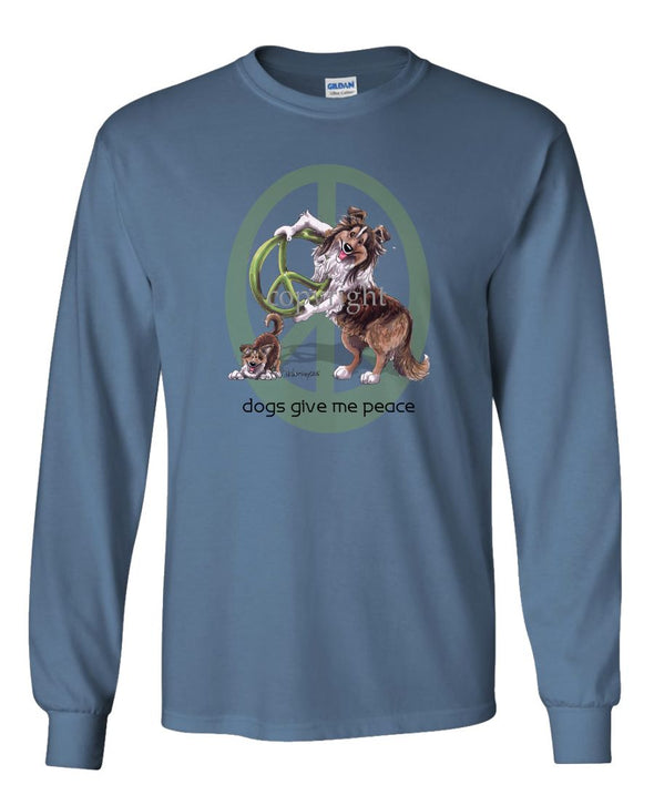 Shetland Sheepdog - Peace Dogs - Long Sleeve T-Shirt