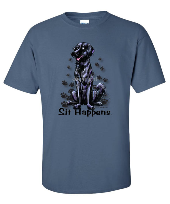 Flat Coated Retriever - Sit Happens - T-Shirt