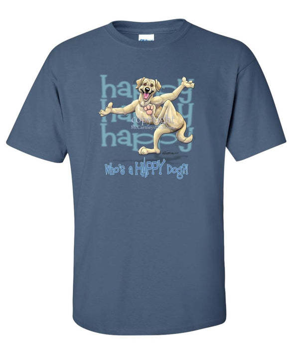 Labrador Retriever  Yellow - Who's A Happy Dog - T-Shirt