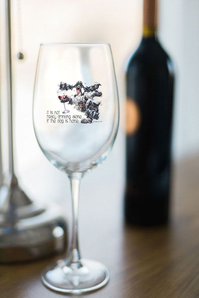 English Cocker Spaniel - Its Not Drinking Alone - Wine Glass