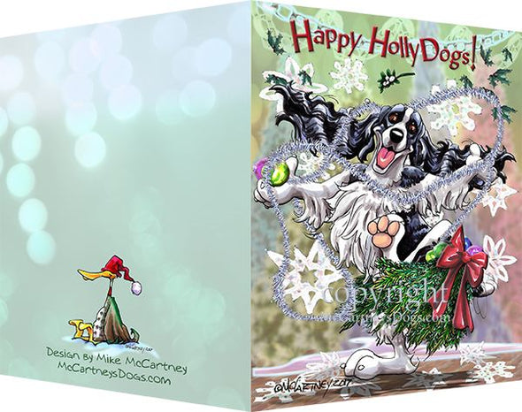 English Springer Spaniel - Happy Holly Dog Pine Skirt - Christmas Card