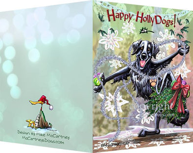 Flat Coated Retriever - Happy Holly Dog Pine Skirt - Christmas Card