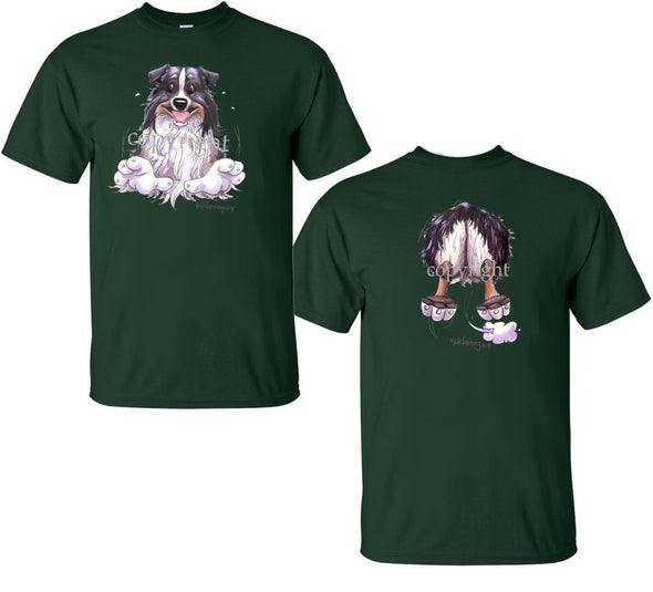 Australian Shepherd  Black Tri - Coming and Going - T-Shirt (Double Sided)
