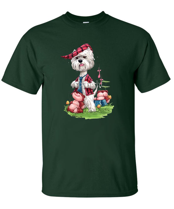 West Highland Terrier - Red Vest - Caricature - T-Shirt