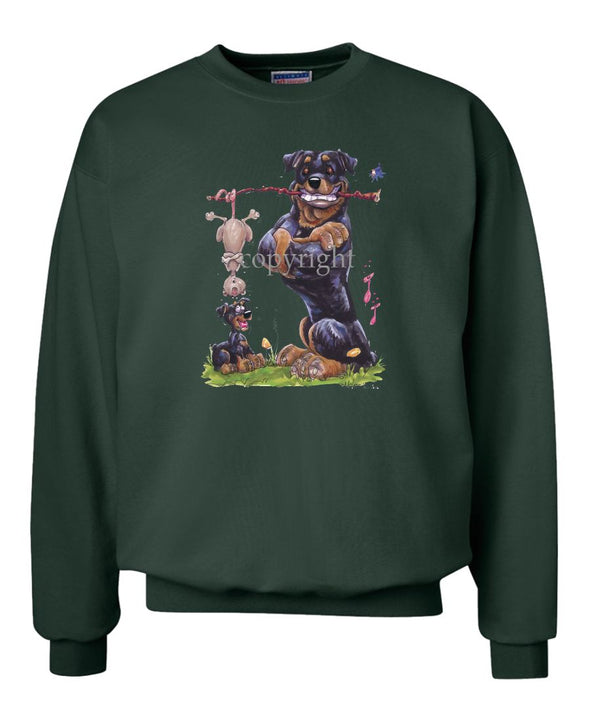 Rottweiler - Holding Branch Possum - Caricature - Sweatshirt