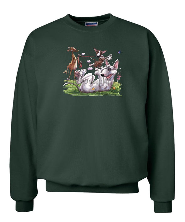 Bull Terrier - Group With Cow - Caricature - Sweatshirt