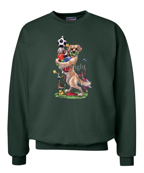 Golden Retriever - Holding Balls - Caricature - Sweatshirt