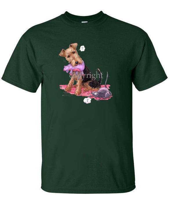 Welsh Terrier - Stuffed Mouse - Caricature - T-Shirt