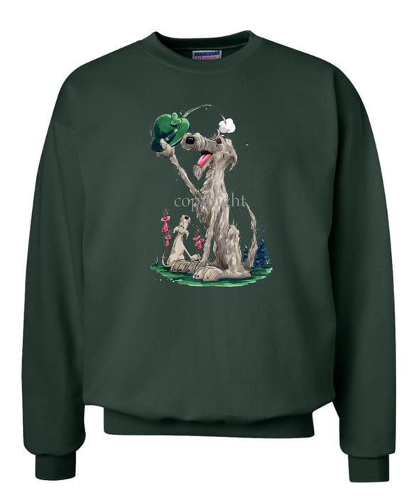 Irish Wolfhound - Tipping Hat - Caricature - Sweatshirt