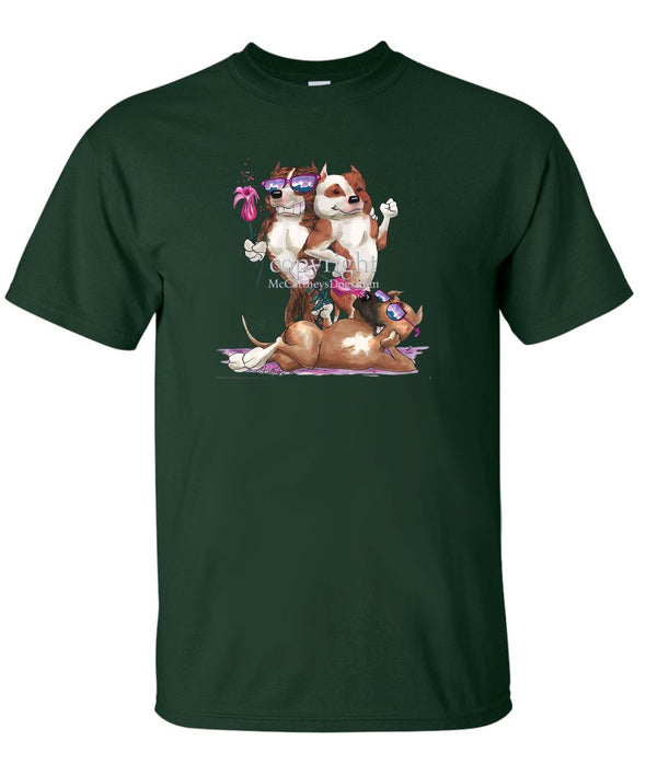 American Staffordshire Terrier - Group Trio - Caricature - T-Shirt