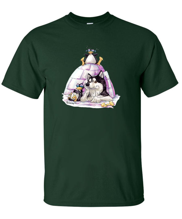 Siberian Husky - Igloo - Caricature - T-Shirt