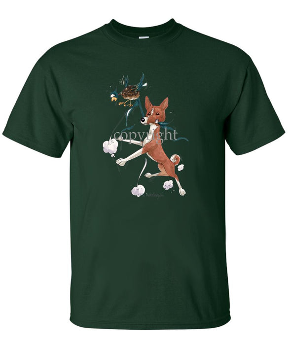 Basenji - Pheasant Tail Feathers - Caricature - T-Shirt
