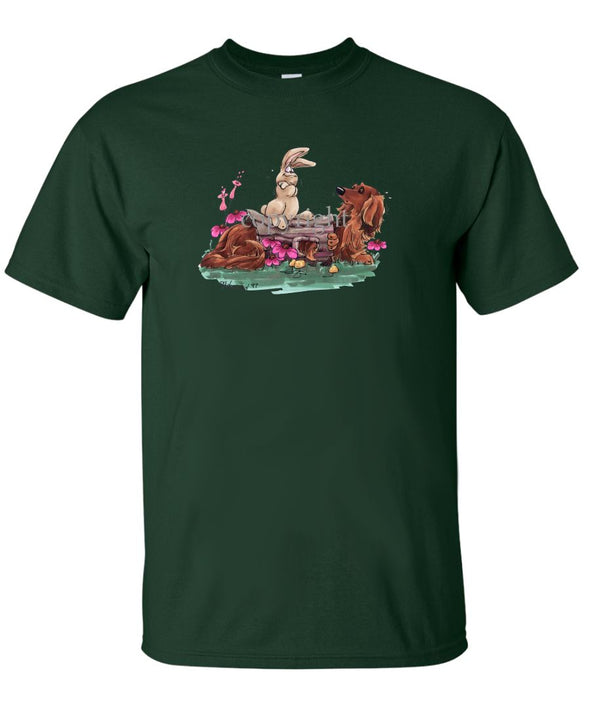 Dachshund  Longhaired - Hollow Log - Caricature - T-Shirt