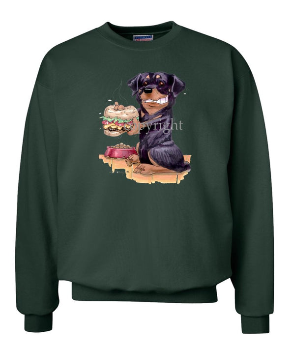 Rottweiler - Cheesburger - Caricature - Sweatshirt