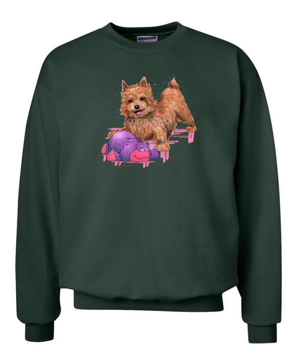 Norwich Terrier - With Stuffed Bear - Caricature - Sweatshirt