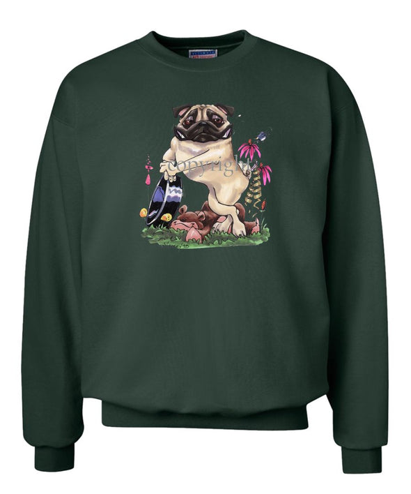 Pug - Standing With Dish - Caricature - Sweatshirt