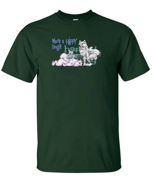 Samoyed - Who's A Happy Dog - T-Shirt