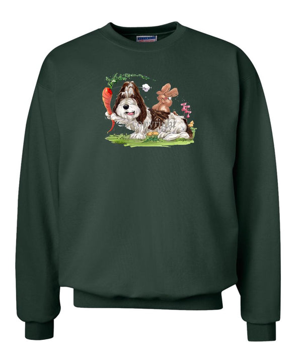 Petit Basset Griffon Vendeen - With Carrot Teasing Rabbit - Caricature - Sweatshirt