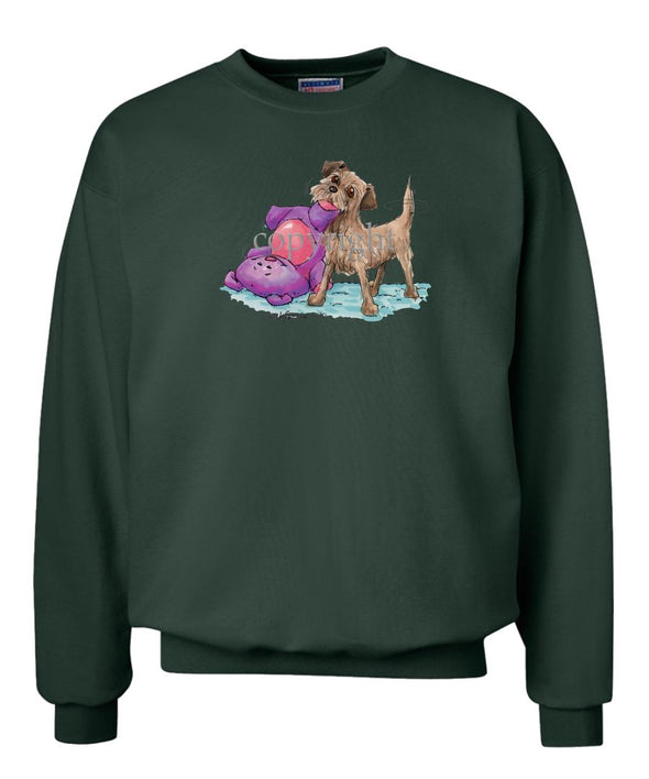 Border Terrier - With Stuffed Toy - Caricature - Sweatshirt