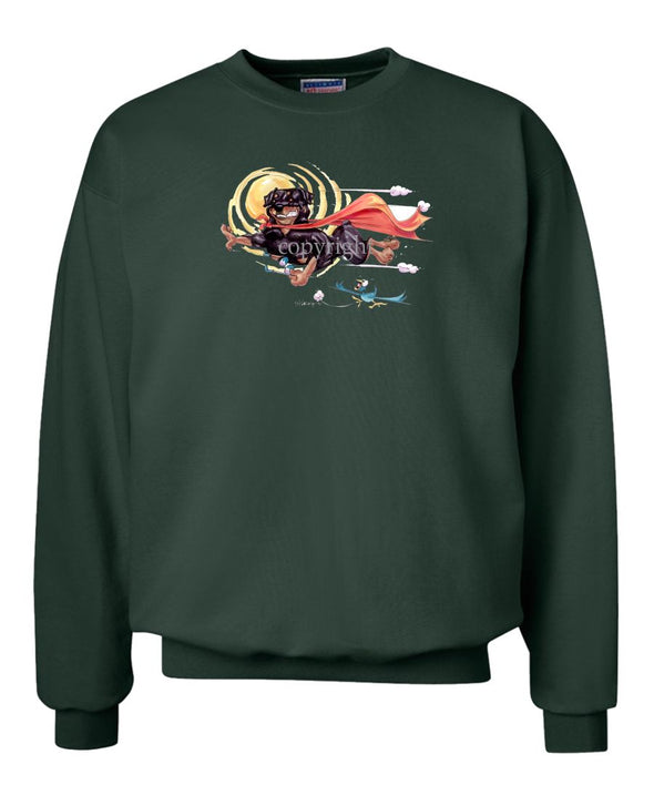 Rottweiler - Flying With Cape - Caricature - Sweatshirt