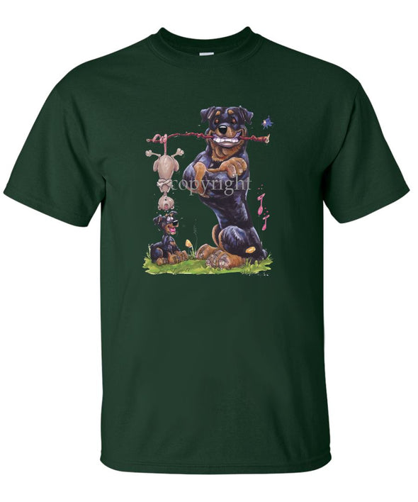 Rottweiler - Holding Branch Possum - Caricature - T-Shirt