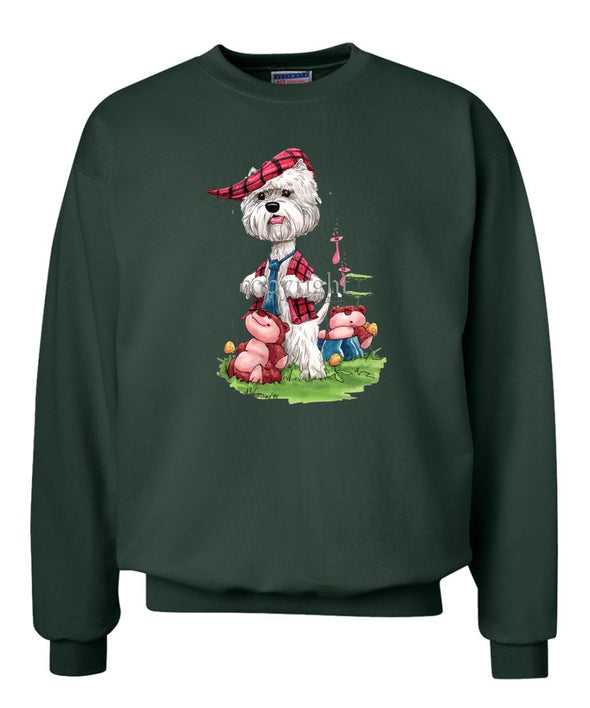 West Highland Terrier - Red Vest - Caricature - Sweatshirt