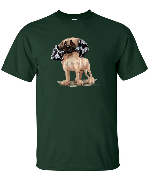 Mastiff - With Dumbell - Caricature - T-Shirt