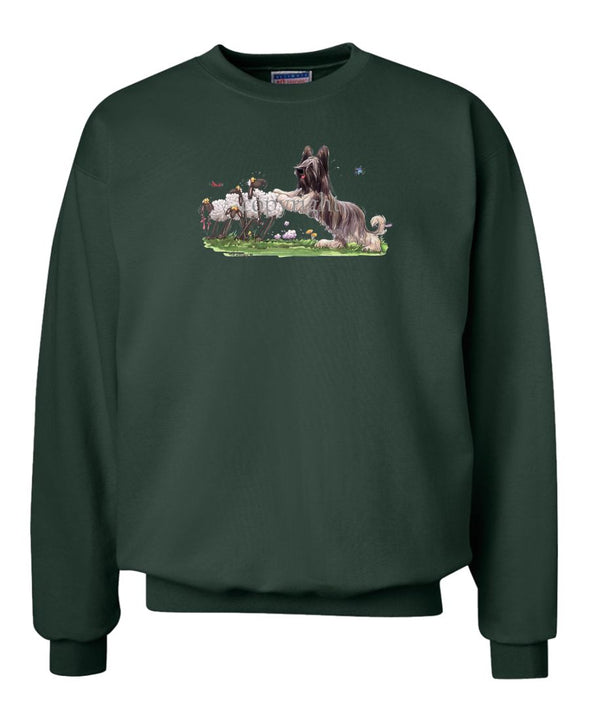 Briard - Pushing Sheep - Caricature - Sweatshirt