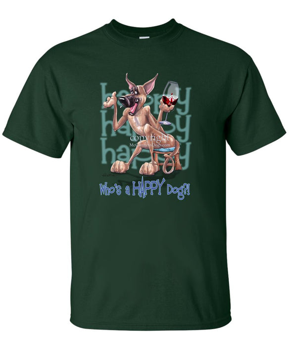 Great Dane - Who's A Happy Dog - T-Shirt