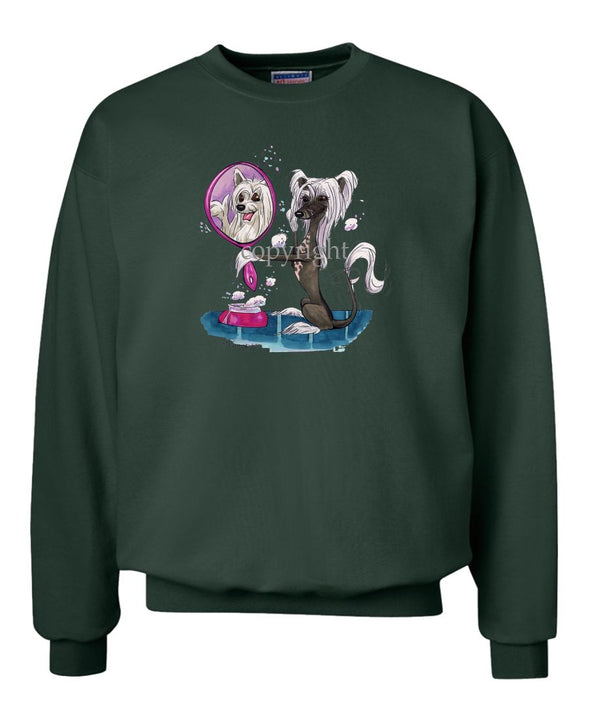 Chinese Crested - Looking In Mirror - Caricature - Sweatshirt