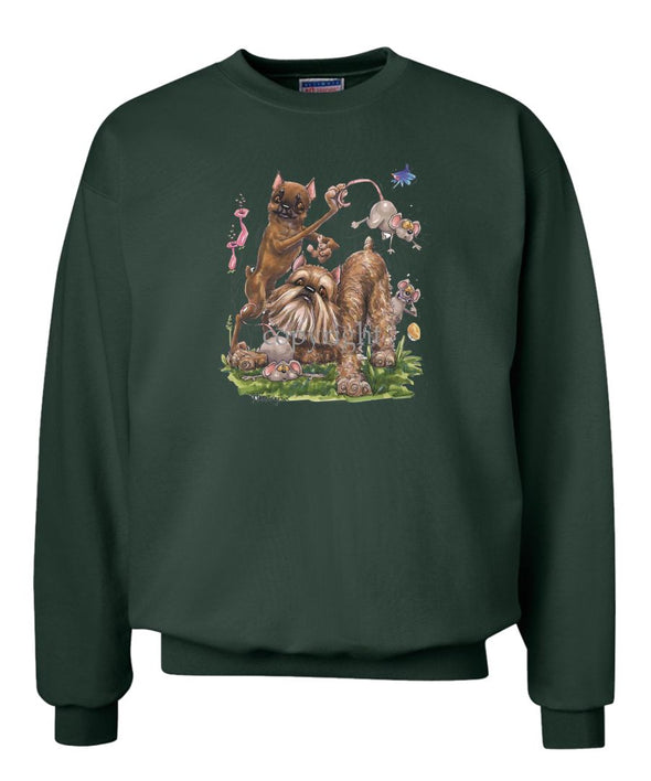Brussels Griffon - Group With Mice - Caricature - Sweatshirt