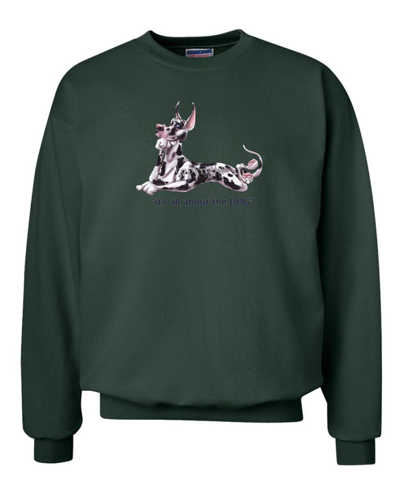Great Dane  Harlequin - All About The Dog - Sweatshirt