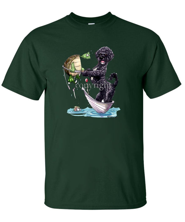 Portuguese Water Dog - Catching Turtle - Caricature - T-Shirt