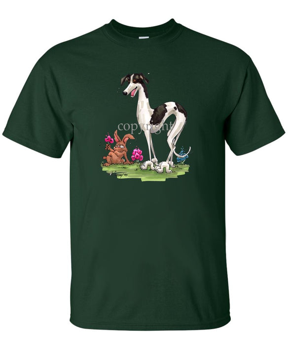 Greyhound - Sneeking Up On Rabbit - Caricature - T-Shirt