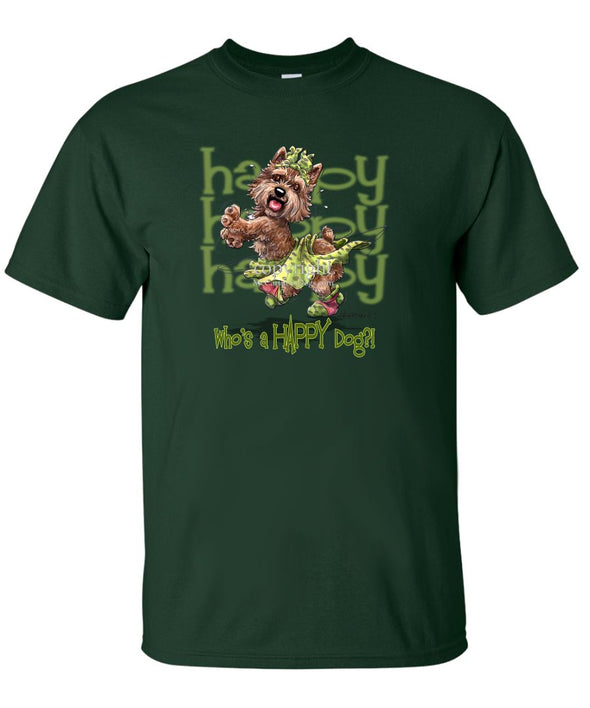Norwich Terrier - Who's A Happy Dog - T-Shirt