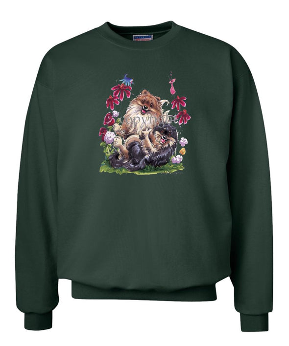 Pomeranian - Group Playing - Caricature - Sweatshirt