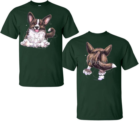 Welsh Corgi Cardigan - Coming and Going - T-Shirt (Double Sided)