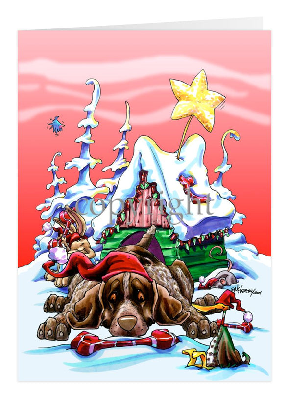 German Shorthaired Pointer - Doghouse - Christmas Card