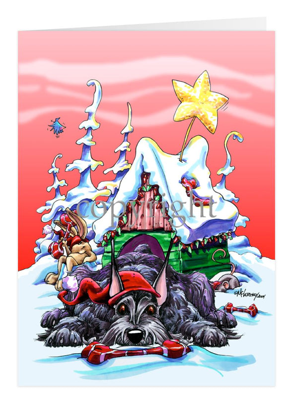 Giant Schnauzer - Doghouse - Christmas Card