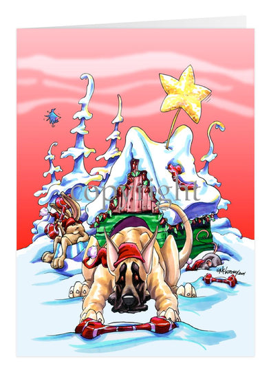 Great Dane - Doghouse - Christmas Card
