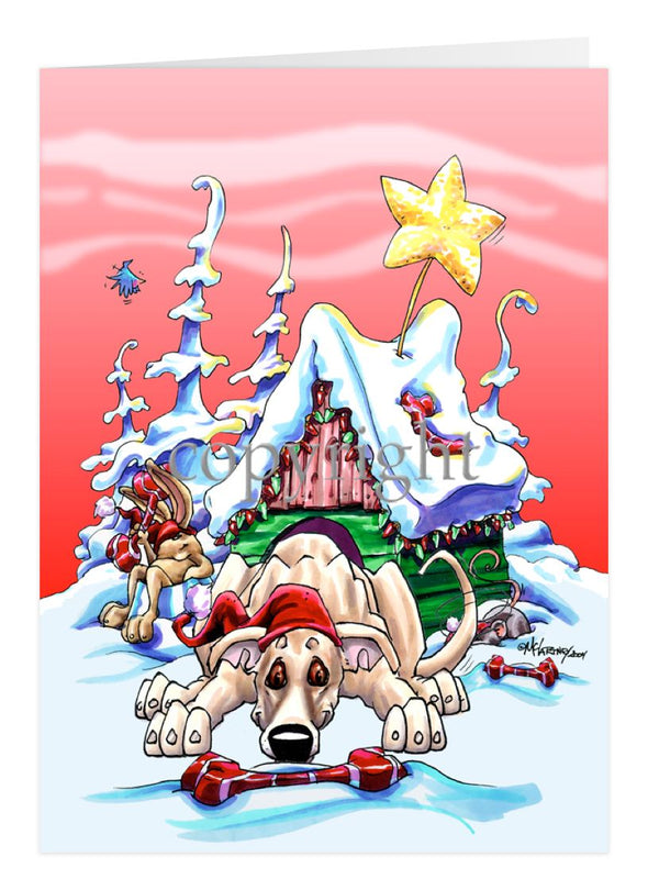Greyhound - Doghouse - Christmas Card
