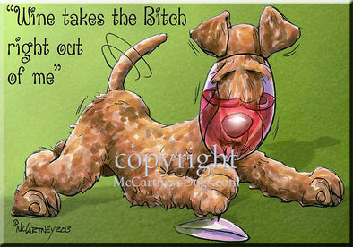 Irish Terrier - Wine Takes The Bitch - Cutting Board