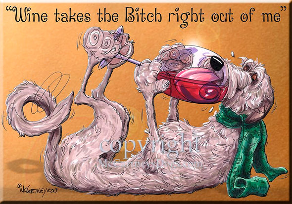 Irish Wolfhound - Wine Takes The Bitch - Cutting Board