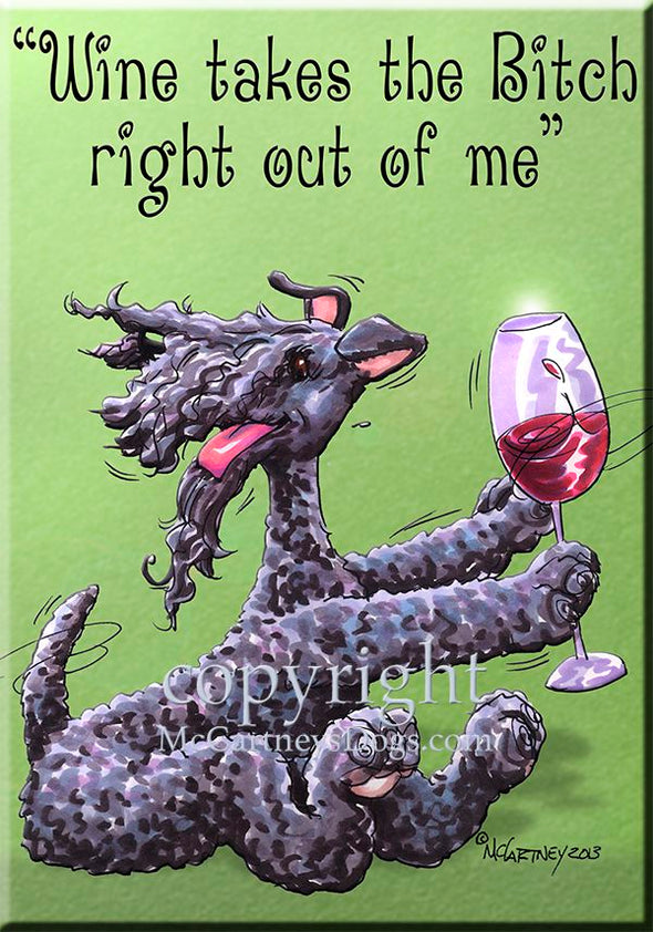 Kerry Blue Terrier - Wine Takes The Bitch - Cutting Board
