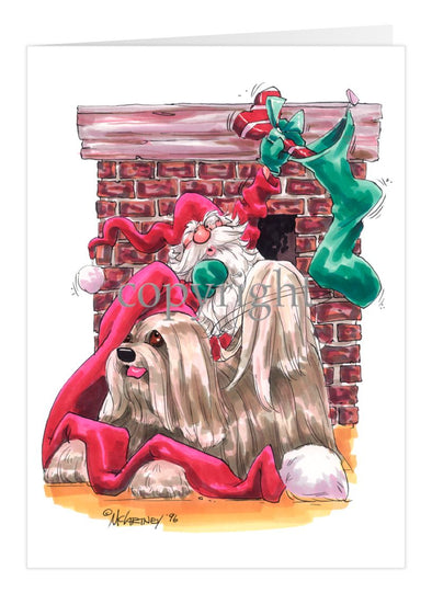 Lhasa Apso - Fireplace - Christmas Card