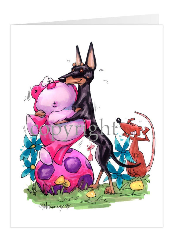 Manchester Terrier - With Toys - Caricature - Card