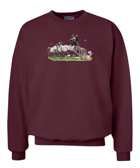 Briard - Pushing Sheep - Caricature - Sweatshirt