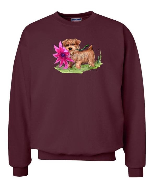 Norfolk Terrier - With Flower - Caricature - Sweatshirt