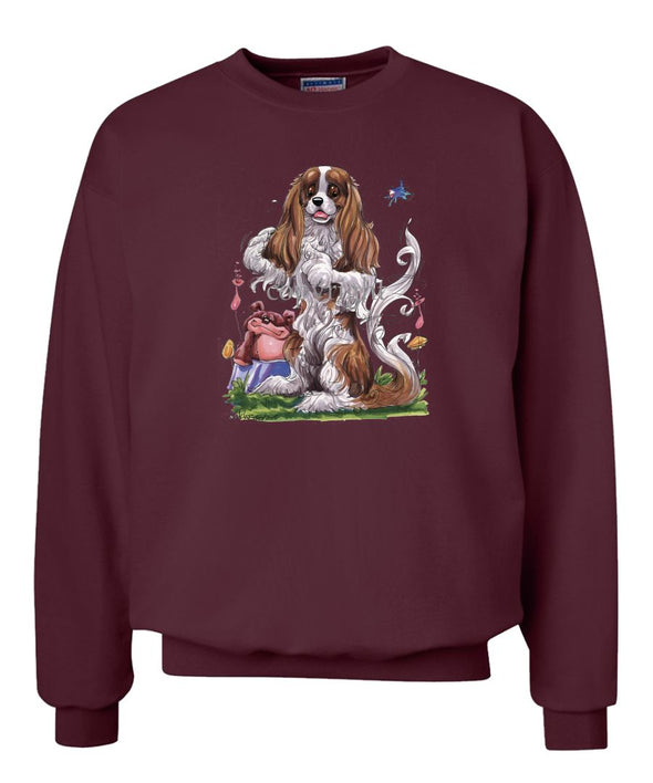 Cavalier King Charles - Sitting Teddy Bear - Caricature - Sweatshirt