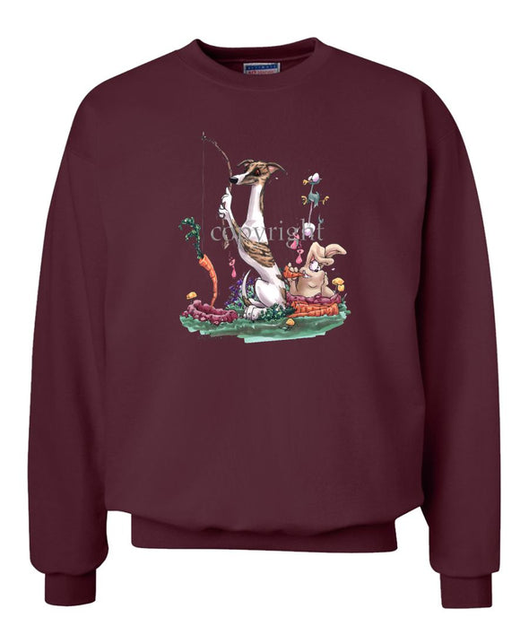 Whippet - Fishing With Carrot - Caricature - Sweatshirt